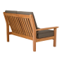 Teak loungebank teak 124cm + kussen