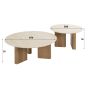 Dexter salontafel set van 2 rechthoekige poot - mdf/keramiek travertine
