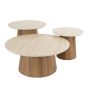 Dexter salontafel set van 3 tapse poot - mdf/keramiek travertine