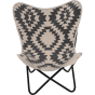 Brent vlinderstoel zwart/wit van het woonmerk Les