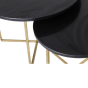 Elegantia ronde salontafels marmer zwart goud | set van 2