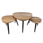 Zurich salontafel ø70/ø50/ø45 acaciahout naturel | set van 3