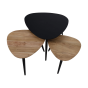 Zurich salontafel ø70/ø50/ø45 acaciahout naturel/zwart | set van 3