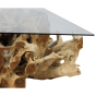 Blooms salontafel 130x80 cm teak/wortelhout/glas
