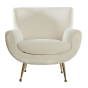 Vinstra fauteuil bouclé wit/goud van het woonmerk Light&Living