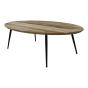 Bern ovale salontafel 130x80x38 mangohout naturel