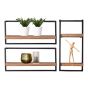 Woody metaal wandplank - bundel set van drie 100x65 cm