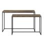 Camasca sidetable set van 2 - zwart/hout