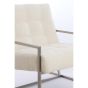 Geneve fauteuil bouclé - crème+nikkel