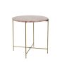 Delon bijzettafel set van 2 - marmer roze/goud