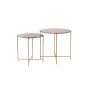 Delon bijzettafel set van 2 - marmer roze/goud