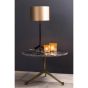 Lomelo ronde bijzettafel Ø60x41 cm - marmer zwart-antiek brons