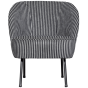 Vogue fauteuil streep - zwart/grijs