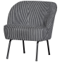 Vogue fauteuil streep - zwart/grijs