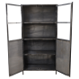 Brooklyn vitrinekast 90x40x180 cm metaal grijs van het woonmerk HSM Collection