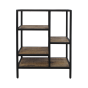 Levels open vakkenkast 60x35x81 cm mangohout naturel/zwart van het woonmerk HSM Collection