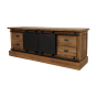 Blackburn tv-meubel 150x40x57 teak/metaal naturel/zwart van het woonmerk HSM Collection
