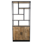 Open boekenkast 80x35x180 cm mangohout naturel/zwart van het woonmerk HSM Collection