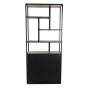 Open boekenkast 80x35x180 cm mangohout naturel/zwart van het woonmerk HSM Collection