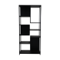Levels open vakkenkast 78x35x178 cm mangohout zwart van het woonmerk HSM Collection