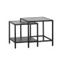 Olan glazen bijzettafels - set van 2 - zwart