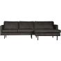 Chaise Longue Rodeo Rechts Zwart
