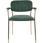 Viken armstoel stof donkergroen - goud onderstel