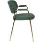 Viken armstoel stof donkergroen - goud onderstel