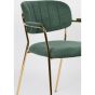 Viken armstoel stof donkergroen - goud onderstel