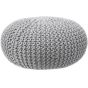 Gebreide poef lichtgrijs 70 cm