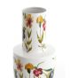 Yvota vaas deco Ø28x55 cm - wit+bloemen print