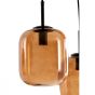 Mezza hanglamp 10L E14 120x18x23 cm - glas bruin