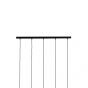 Lukaro hanglamp 5L 104x17x36 cm - antiek brons/glas smoke