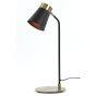 Braja bureaulamp 22x20x55 cm - mat zwart/antiek brons