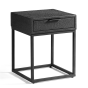 Jinthe nachtkastje 1L zwart staal 40x40x50 cm van het woonmerk Vurna