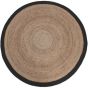 Jute vloerkleed rond 180 cm zwart