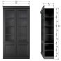 Organize vitrinekast/buffetkast 110 cm grenen matzwart van het woonmerk BePureHome