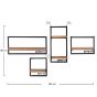 Woody metaal wandplank - bundel set van vier 145 cm