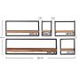 Woody metaal wandplank - bundel set van vijf 135x65 cm
