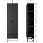 Silas hoge kast essen blacknight 210x60x36cm