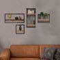 Woody metaal wandplank - bundel set van vier 145 cm