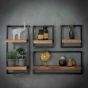 Woody metaal wandplank bundel set van vier 100 cm
