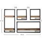 Woody metaal wandplank bundel set van vier 100 cm